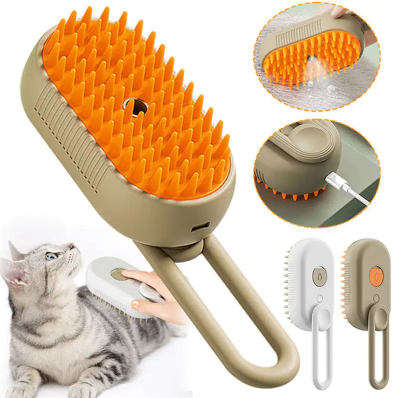 Cepillo para mascotas con vapor | Elimina pelo y desinfecta fácilmente